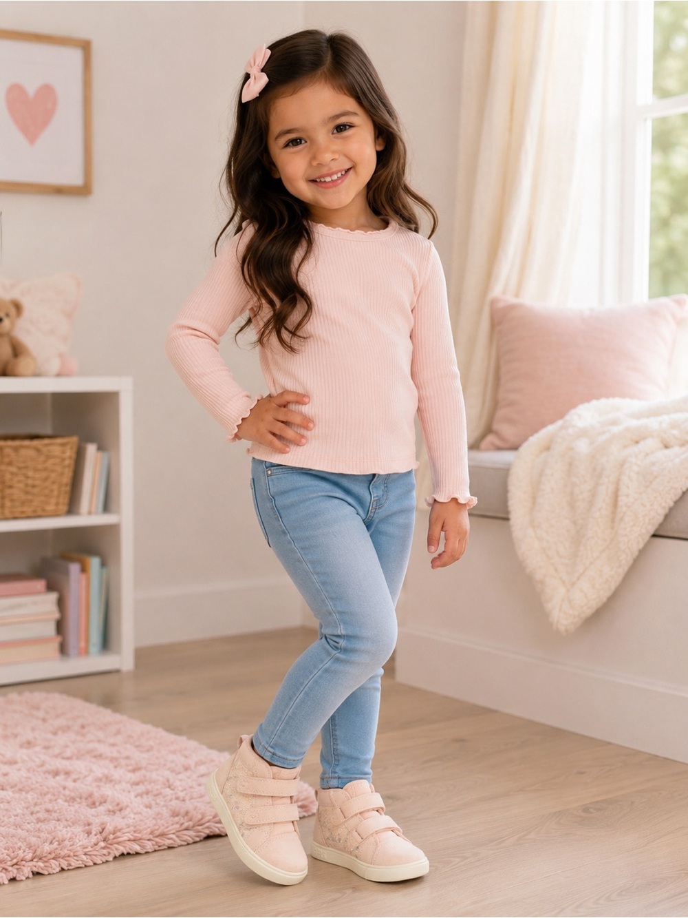 UGG Kids Blush Pink Glitter High-Top Sneaker size 2 Youth
